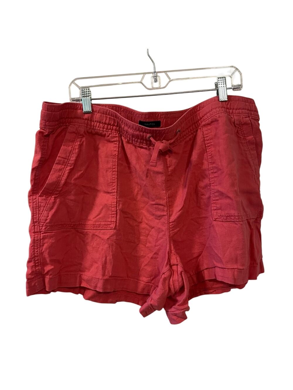 Nautica Pink Linen Blend Drawstring Shorts XXL